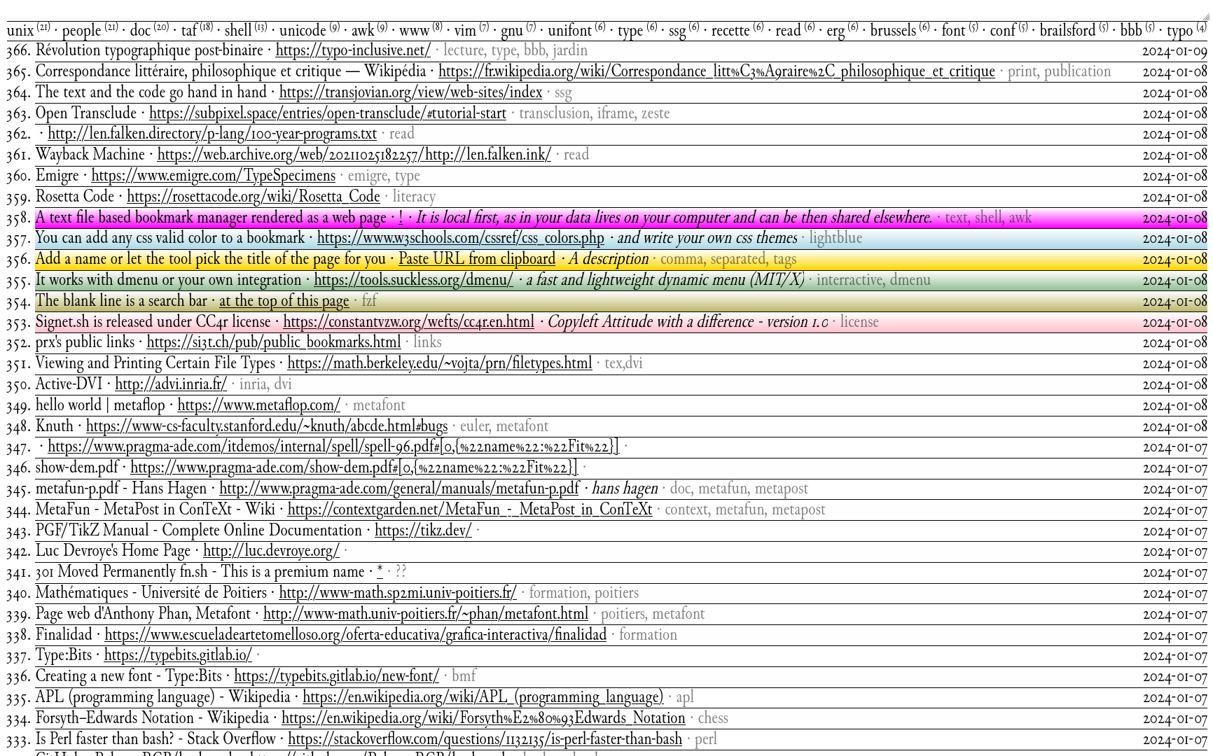 un gestionnaire de lien navigable